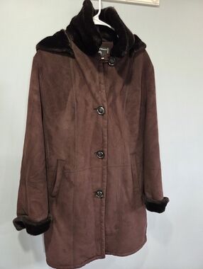 Vintage Portrait Fur Coat Beautiful Brown Rare Large Warm!!